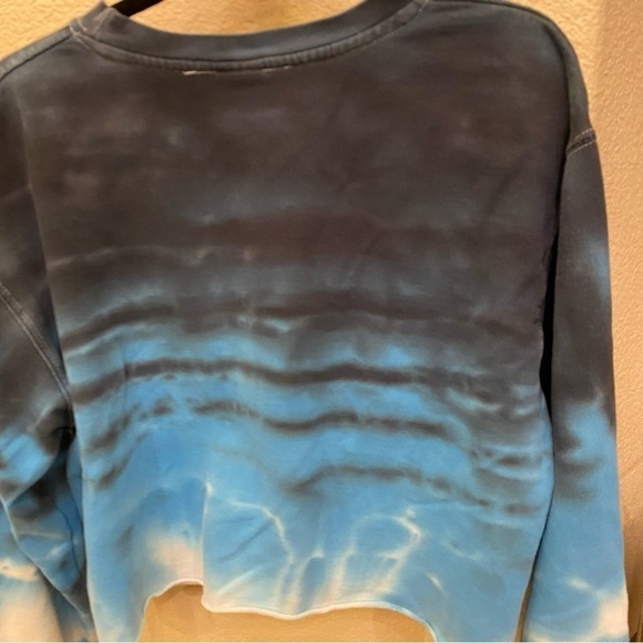 STUSSY N•4 Women Blue Tie Dye Cropped Cut Off Sweater Size Large *Rare* - Picture 5 of 8